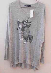 [ new goods ]50% off AS KNOW AS lady's knitted tunic free size gray regular price 5985 jpy 