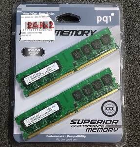 【中古】DDR2 4GB(2GB2枚組) pqi ブリスターパック付き [DDR2-800 PC2-6400]