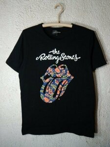 to2613　the Rolling Stones　ローリング　ストーンズ　半袖　ロゴ　デザイン　tシャツ　ハイビスカス　ボタニカル　人気　ロック　