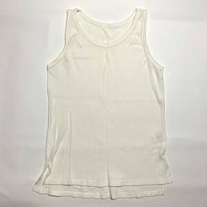 BARK MANHATTAN thermal long height waffle tank top white size L