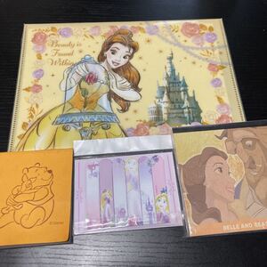 美女と野獣 クリアポケット クリアファイル メモ帳 ラプンツェル ふせん くまのプーさん 文具 ディズニー ディズニープリンセス