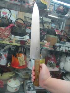  Showa era . stock .,300mm. meat cleaver seems . shape. light blade. kitchen knife 