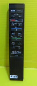 ■即発送！TV-4318■ MACLORD VEQ0486 ワイヤレス ビデオ リモコン ■カバー無し★ 動作品 保証付 