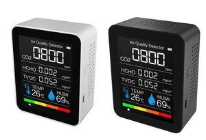 送料無料! 新品未使用 CO2 濃度測定器 二酸化炭素濃度計 充電式 コードレス コンパクト 温度計 湿度計 空気計測 CO2メーター
