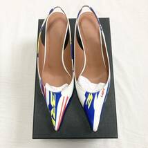 【未使用品 VETEMENTS ヴェトモン Race Slingbacks ヒール スリングバックシューズ パンプス ミュール 靴】マルチカラー サイズ37_画像3