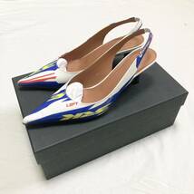 【未使用品 VETEMENTS ヴェトモン Race Slingbacks ヒール スリングバックシューズ パンプス ミュール 靴】マルチカラー サイズ37_画像2