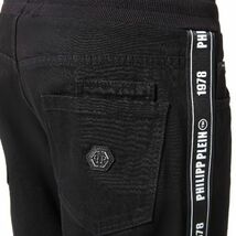 【CU】PHILIPP PLEIN　フィリッププレイン　バミューダパンツ　ブラック　MDT1538 ロゴグログランテープ　ショートハーフ【新品・正規品】_画像5