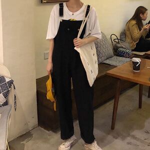 ブラックサロペットパンツ