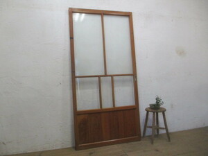 taN334*[H176cm×W87cm]* retro taste ... old wooden glass door * fittings sliding door sash old Japanese-style house retro reform L under 