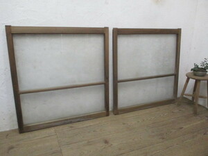 taM322*(2)[H92cm×W88,5cm]×2 sheets * antique * retro design glass. old wooden glass door * fittings sliding door old Japanese-style house K.1