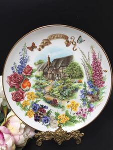 RECO社 ◆ 1988年 期間限定生産 ◆ 「イングリッシュ カントリー ガーデン」by Dot Barlowe 絵皿 飾り皿