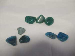 青緑　セット　☆１５☆　アパタイト　アマゾナイト　原石　さざれ　タンブル　天然石　パワーストーン