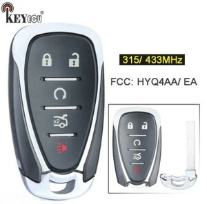 R2189:315 / 433MHzID46 chip HYQ4AAHYQ4EA Chevrolet Camaro eki knock s cruise malibu Spark 2016-19 for Smart 5 button remote key 