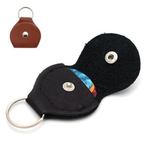 S1086: one-piece guitar original leather guitar laPlectrum case bag key holder form guitar pick holder accessory 