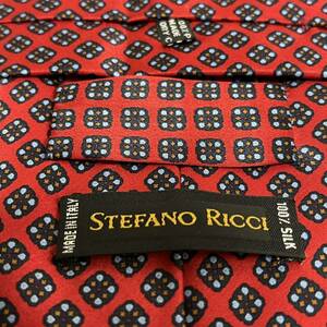 STEFANO RICCI【ステファノリッチ】 赤レッド花柄ドットネクタイ