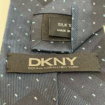 DKNY (ダナ キャラン ニューヨーク) ネイビー点ドットネクタイ_画像1