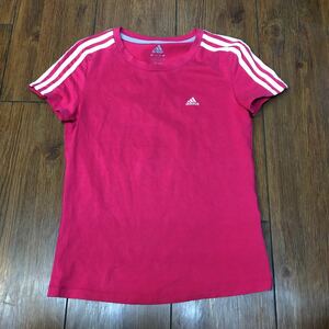 adidas アディダス 半袖ドライTシャツ ピンク レディースM スポーツ e1