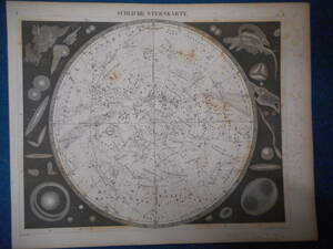  prompt decision antique, heaven lamp map, astronomy, star seat table record, star seat map .1849 year [hek astronomy illustrated reference book south half lamp map star map ]Star map, Planisphere,Celestial atlas