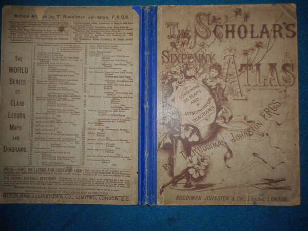即決アンティーク世界地図、古地図、天球図、天文、星座早見盤、1880年『ショラーの6ペニー地図帳』Star map, Planisphere,Celestial atlas