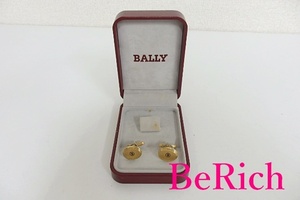  Bally BALLY запонки кнопка Gold металлизированный Logo кафф links аксессуары костюм бизнес мелкие вещи [ б/у ]h1962