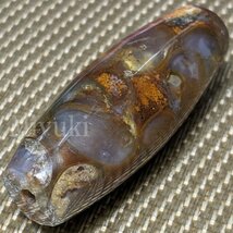 御幸天珠 AS02460 法螺天珠 45x17mm 大きめの穴あり 法螺貝天珠 法螺貝の化石 ほら貝 ホラガイ ほらがい_画像2