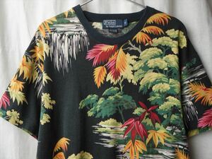 90s00s Vintage Ralph Lauren олень. . футболка цветочный принт чёрный цветок растения рисунок 