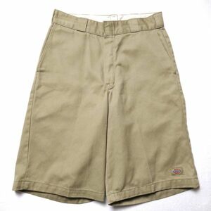 90's USA製 ディッキーズ Dickies ワークショーツ (30位) カーキ オリジナルレングス 90年代 アメリカ製 旧タグ オールド