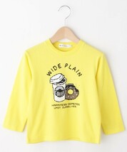 新品　THE SHOP TK　ピクセルFOODプリント長袖Tシャツ　レモンイエロー　15(150cm)　定価1089円_画像1