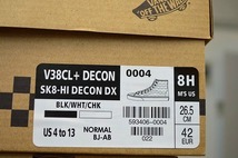 新品未使用 VANS バンズ SK8-HI DECON DX V38CL＋ DECON スケートハイ チェッカー柄 ブラック ホワイト 白 黒 送料無料 US8 26.5センチ_画像8