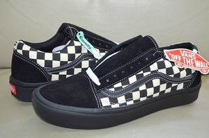 新品未使用 VANS バンズ COMFYCUSH OLD SKOOL コンフィクッシュオールドスクール チェッカー柄 黒 ブラック US8 26センチ 送料無料