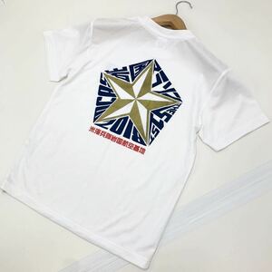  ■米海兵隊 岩国航空基地 US-MARINE 半袖Tシャツ 白 ホワイト Sサイズ 速乾生地 背ロゴ マラソン 五芒星■E135