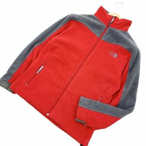 THE NORTH FACE ★ フリースジャケット レッド グレー レディース M 細身 登山 ハイキング アウトドア キャンプ ノースフェイス■ED42