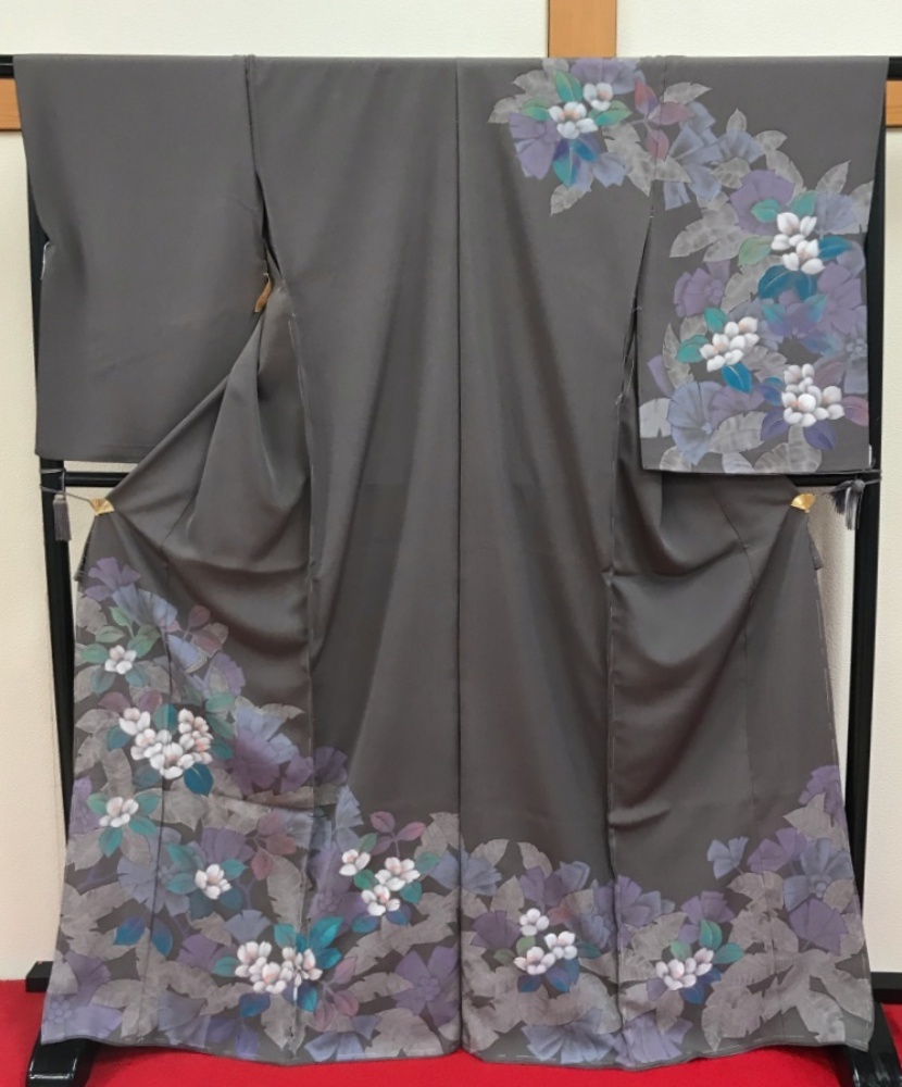 [Silk City] Free shipping Tailored Visiting wear 19-1 Hand-painted Yuzen Gold processing Tango crepe with guard processing Will be tailored after winning the bid Product video available, women's kimono, kimono, Visiting dress, Tailored