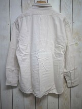 USA古着 A|X ARMANI EXCHANGE アルマーニ エクスチェンジ 長袖シャツ(L)オフホワイト 刺繍ロゴ 100％COTTON 中古USED_画像3