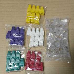 ◆LANケーブルコネクター50個セット cat5eLANケーブルコネクター LANケーブルカバー