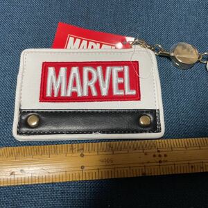  pass case ticket holder MARVELma- bell reel attaching white 2 sheets . shape possible unused good-looking imitation leather 1300 jpy. goods 
