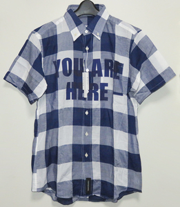 OVER THE STRIPES 半袖ブロックチェックBDシャツ L 新品 コットンリネン オーバーザストライプス