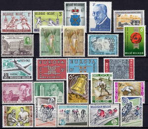 ★1963年 ベルギー - 「剣客とヘントの鐘楼」3種完他 1963年発行の記念切手 14セット完 未使用(NH)★ZW-561