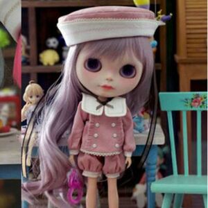 bl089【Blytheカスタムパーツ】ブライス用、可愛い水兵さんコスチュ－ム3点セット[ピンクのパンツ]☆