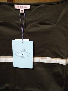  новый товар не использовался блиц-цена популярный TOCCA Tocca футболка tops лента хаки зеленый с биркой бесплатная доставка ограниченный товар M размер блуза 