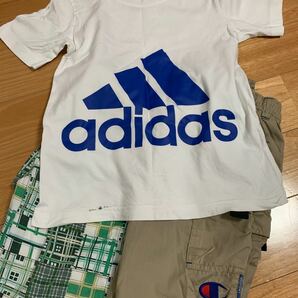 アディダスTシャツ120 チャンピオンハーフパンツ110 チェックハーフパンツ120 男の子上下セット ハーフパンツ