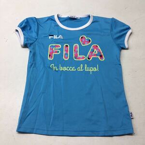 送料無料★FILA フィラ★半袖Tシャツ トップス★女の子 キッズ 150★水色#30517sjj11