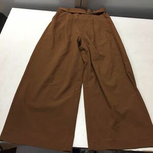  free shipping *earth music&ecology Earth Music and ecology * wide pants belt attaching pants *S size * Brown #30528sj134