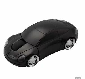 車型光学式ワイヤレスマウス 黒　ブラック　2.4ghz 1600dpi usbレシーバー付き　ノートパソコン／デスクトップPC対応