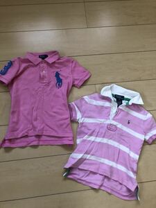 31 girl 100 from 110 degree genuine article Ralph Lauren. short sleeves cut and sewn 2 point pink . border 