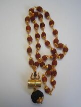 ルドラクシャ　8mm　ゴールド　ネックレス　ロザリオ　ジャパマーラー　シヴァ神　金剛菩提樹　数珠　ボリウッド　インド　ヨガ　瞑想_画像6