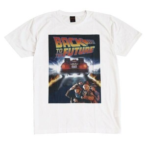 映画Tシャツ バック・トゥ・ザ・フューチャー デロリアン ストリート系 デザイン おもしろTシャツ メンズ 半袖★tsr0678-wht-l