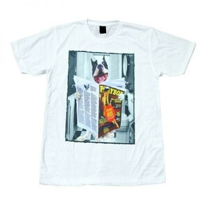 フレンチブルドッグ わんちゃん プレイボーイ 犬 アニマル ストリート系 デザインTシャツ おもしろTシャツ メンズ 半袖★tsr0369-wht-m