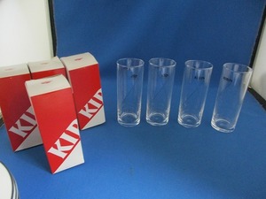 ★KIRIN ビールグラス 4個 キズがあるグラスあり 少々、箱に破れあり 径5.5cm 高さ14.5㎝ tm2105-7-８★