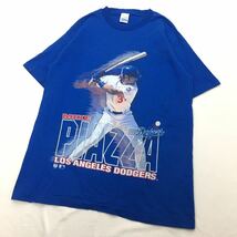 ビンテージ 90s【MIKE PIAZZA】メジャーリーグ Tシャツ USA製 L マイクピアザ ロサンゼルス ドジャース MLB 野茂英雄 プロ野球 古着_画像9